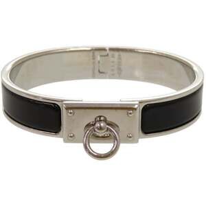 Excellent condition Hermès Click Aneau metal enamel black bangle 1687HERMES
